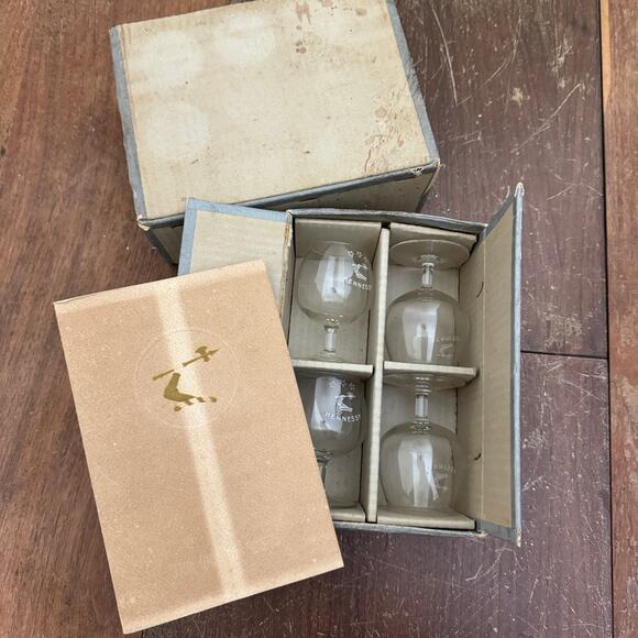Vintage 1950s Hennessy Gift Of Taste Snifters Stemmed Set of 4 Made in France - Picture 13 of 14